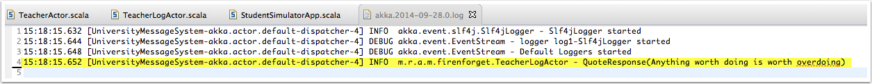 Akka log file