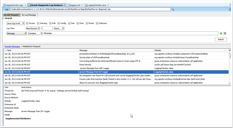 Oracle Diagnostic Logging